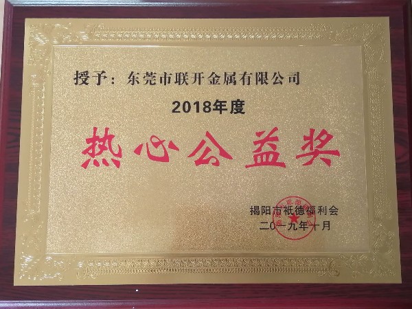 91麻豆产精品久久久久久金属荣誉：热心公益奖